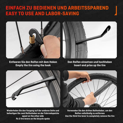 Reifenheber Fahrrad 3 Stück Stahl Stark Robust Montagewerkzeug