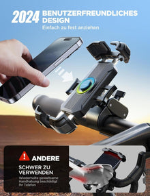 JOYROOM Fahrrad Handyhalterung 2024 Metall-Spurstange 160