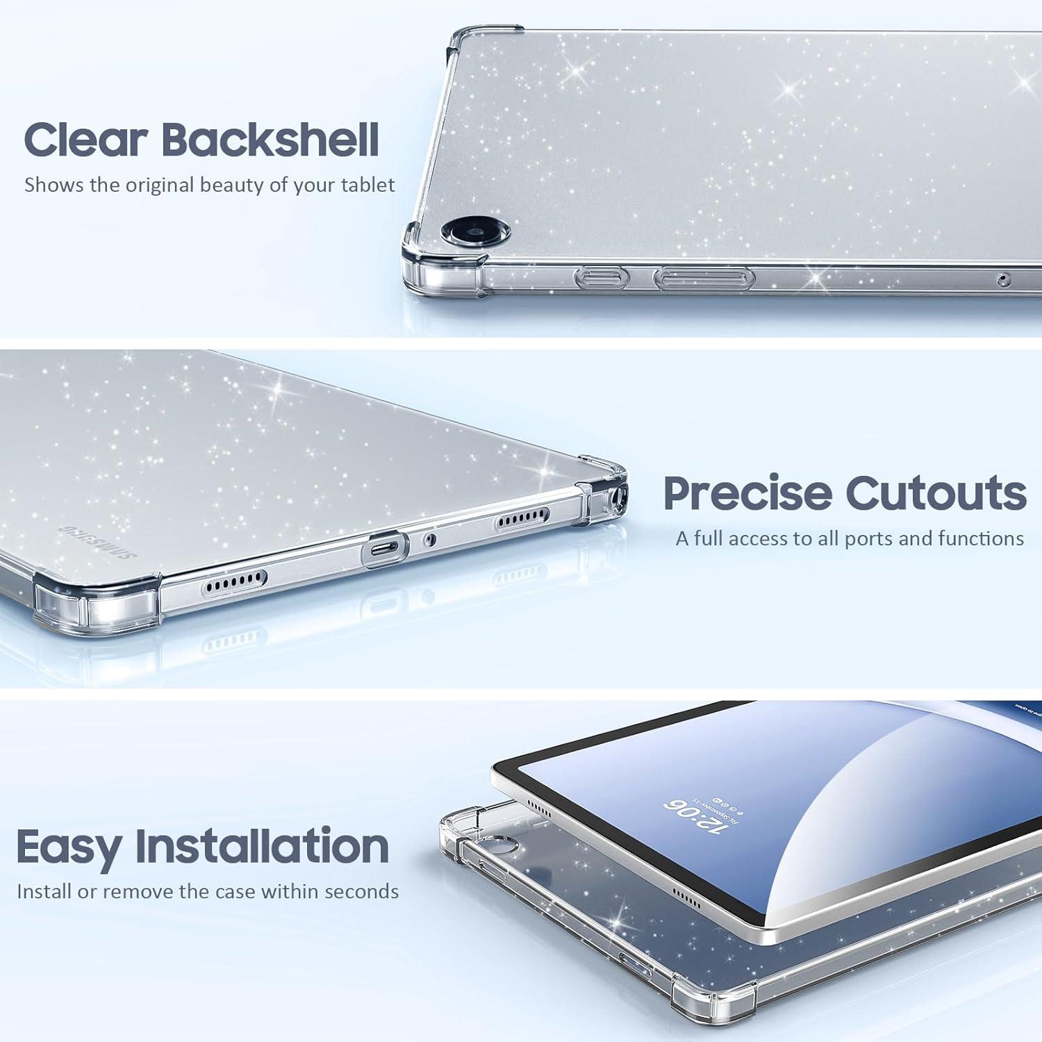 Samsung Galaxy Tab A9+ 11 Hülle Transparent TPU Glitzer 2023