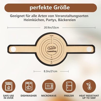 Silikon Backmatte für Dutch Oven 2 PCS Antihaft langle Griffen inkl. Teigschneider