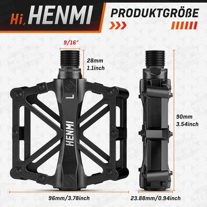 Fahrradpedale Aluminium MTB Pedale Abgedichtete Lager rutschfest 9/16