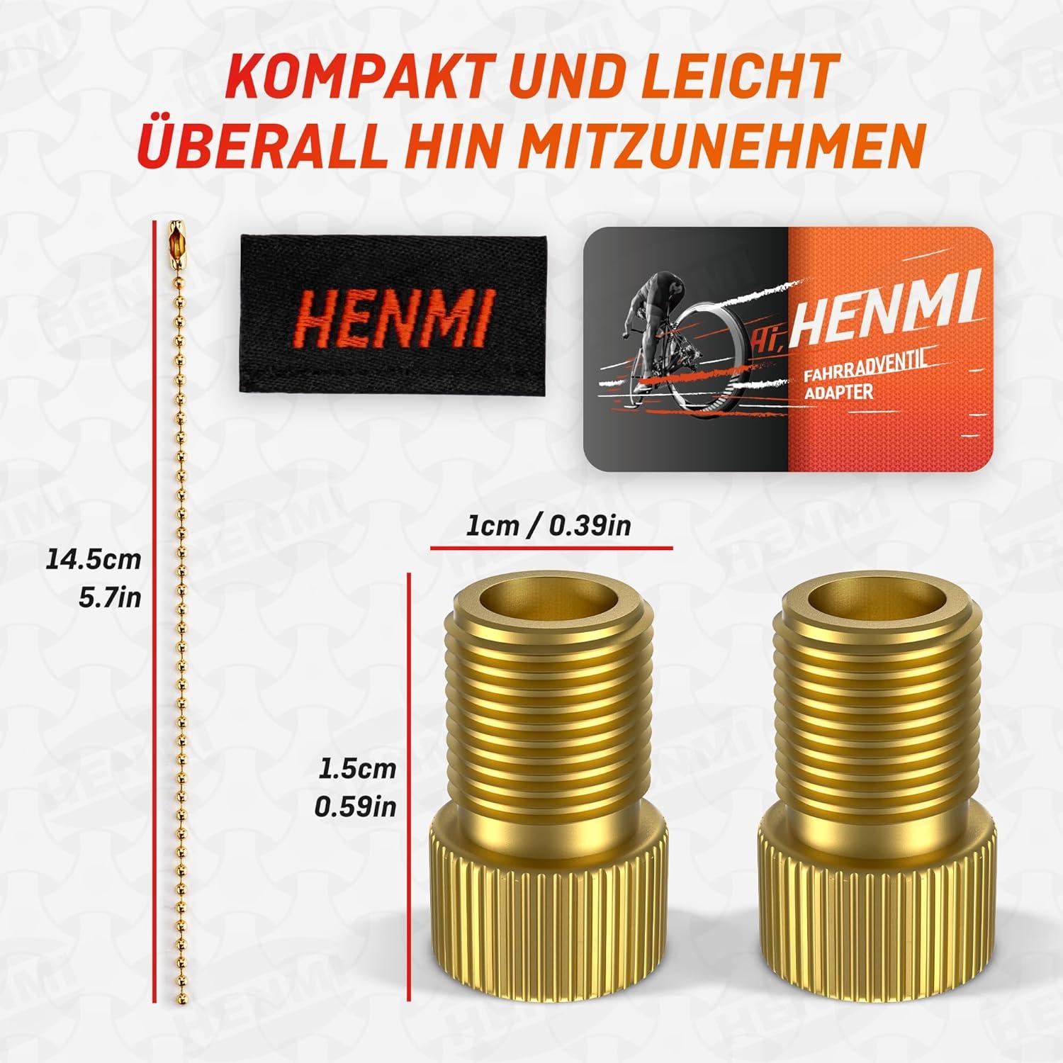 Fahrradventil Adapter SV DV AV inkl. Schlüsselanhänger & Dichtring