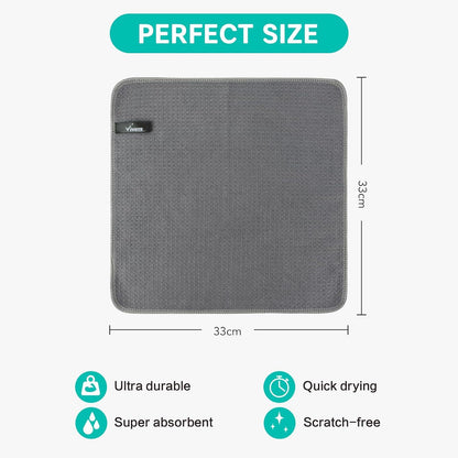 Mikrofasertücher Barista Grau Waffeltuch 4er Set