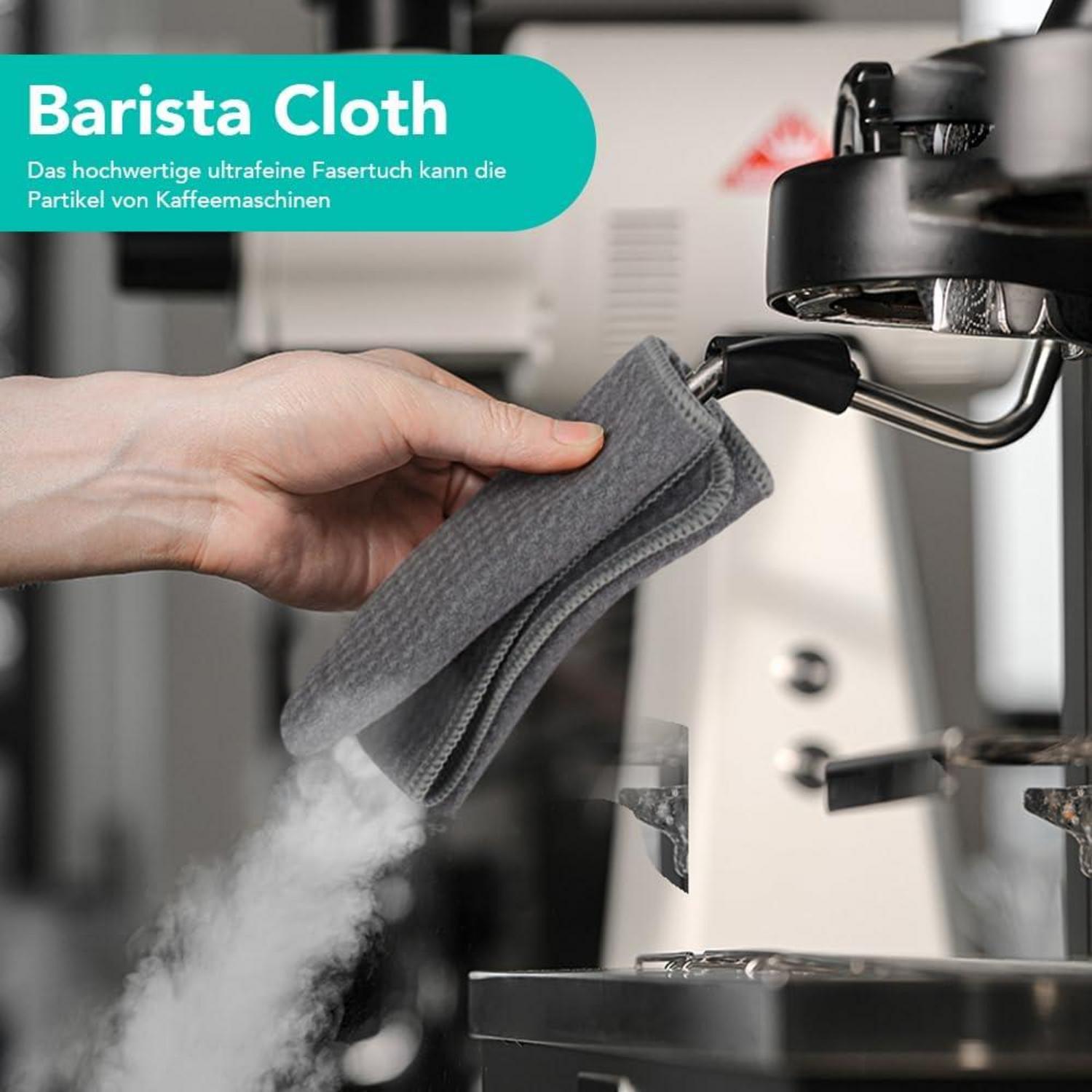 Mikrofasertücher Grau 4er Set 33x33cm Barista Küche Spültuch Fuselfrei