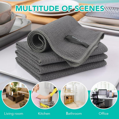 Mikrofasertücher Grau 4er Set 33x33cm Barista Küche Spültuch Fuselfrei