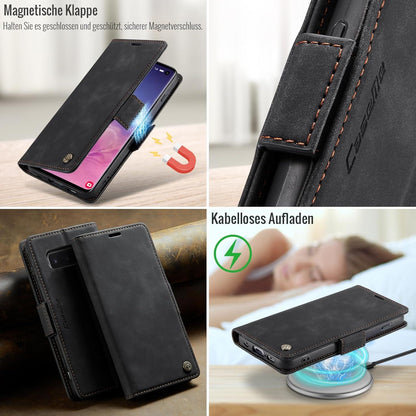 XYGLOW Samsung Galaxy S10 Handyhülle Schwarz RFID Schutz Flip Case Wallet