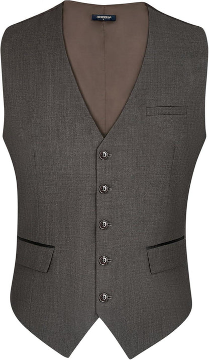Elegante Anzugweste für Herren Hochzeit Business Casual Smoking Braun