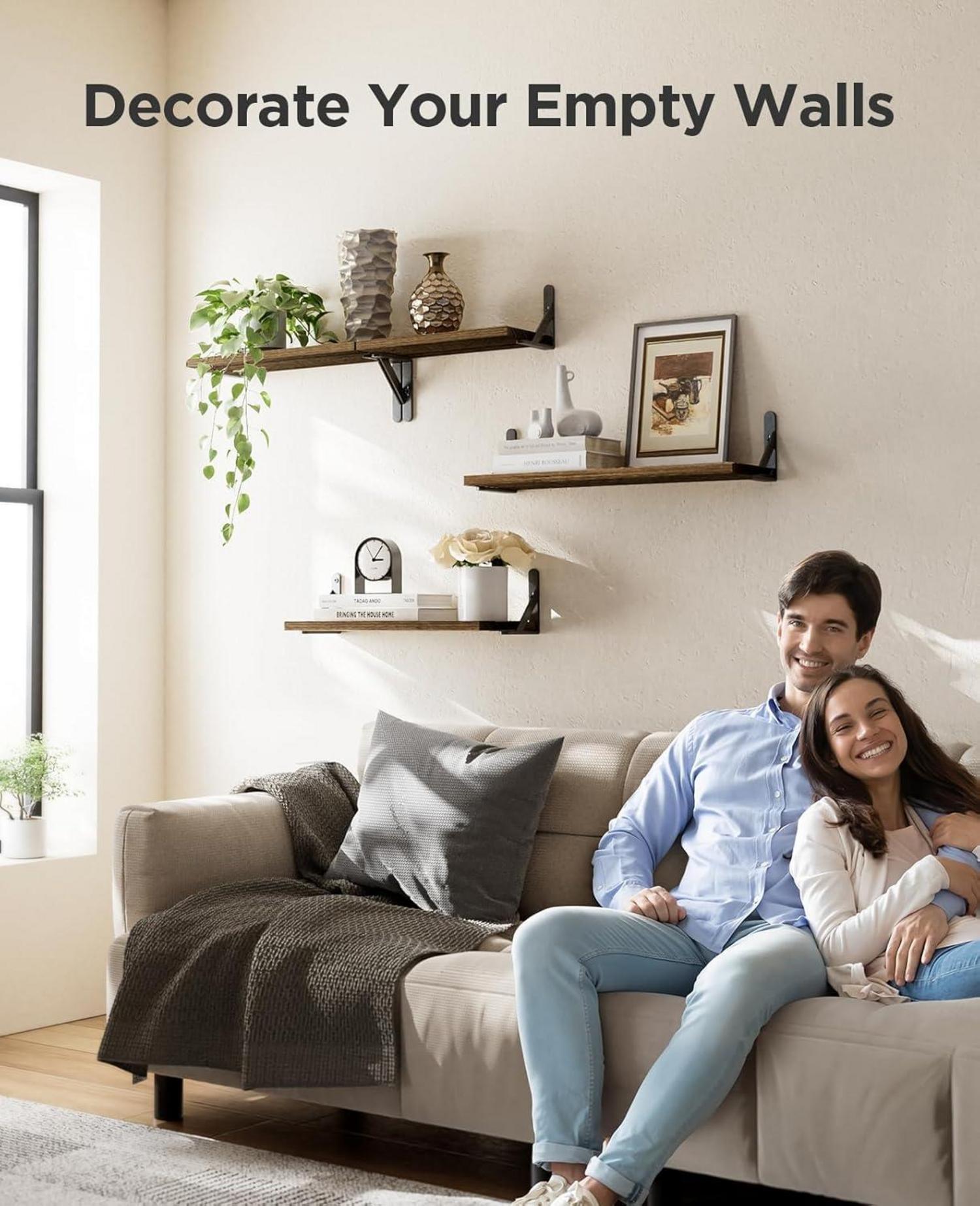 Schwebende Wandregale Rustikales Holz-Set 4