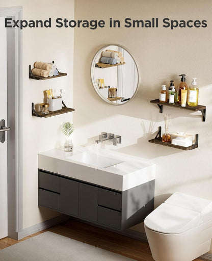 Pipishell Wandregale 4er Set Holz für Wanddekoration Wohnzimmer Küche Büro