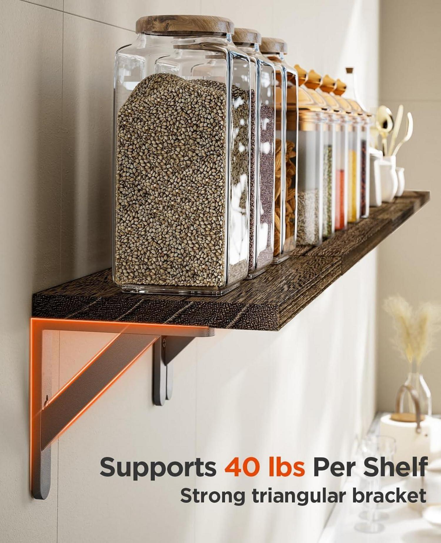 Schwebendes Wandregal Set Holz Braun Multifunktional 4er Set