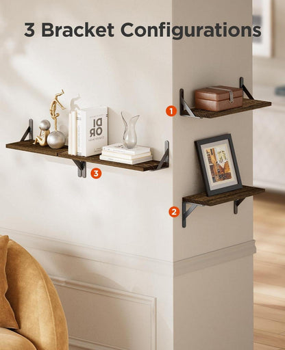 Schwebende Wandregale 4er Set Holz für Wohnräume Büro Deko