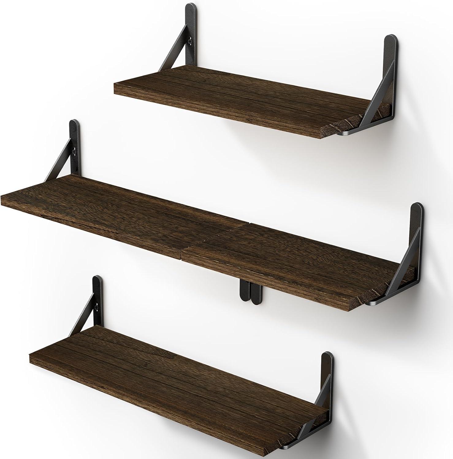 Pipishell Wandregale 4er Set Holz für Wanddekoration Wohnzimmer Küche Büro