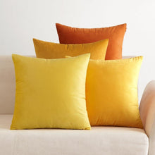 4er Set Samt Kissenbezüge 45x45 cm Orange Serie