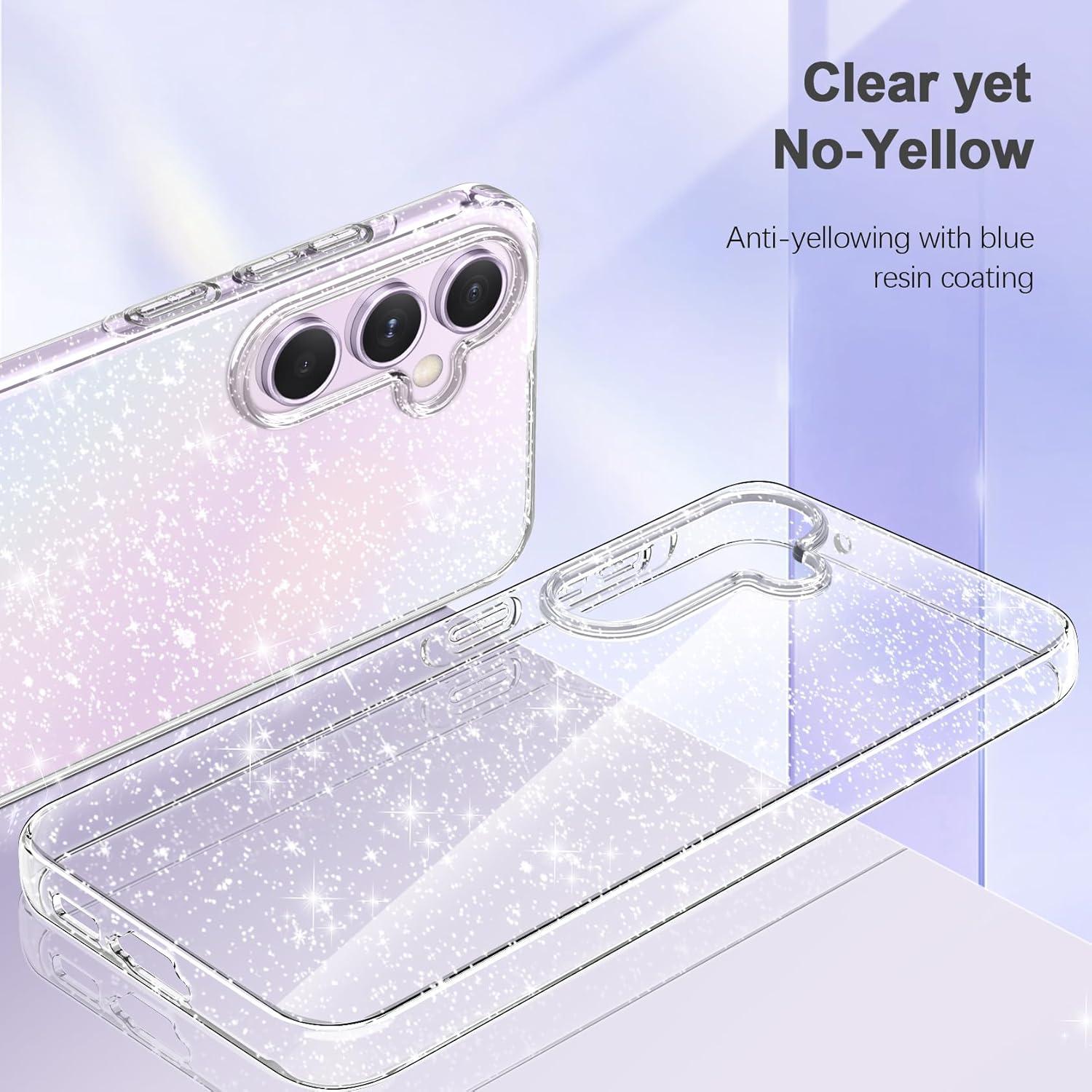 3 in 1 Klar Glitzer Hülle für Samsung Galaxy A55 5G Transparent