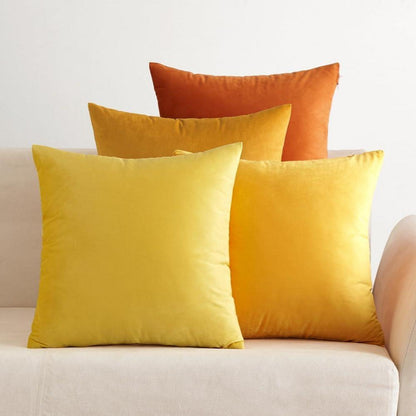 Samt Kissenbezüge Set Dekorative Orange Serie 40x40 cm