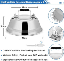 Edelstahl Burgerglocke Set für Grill & Steak - 2 Stück
