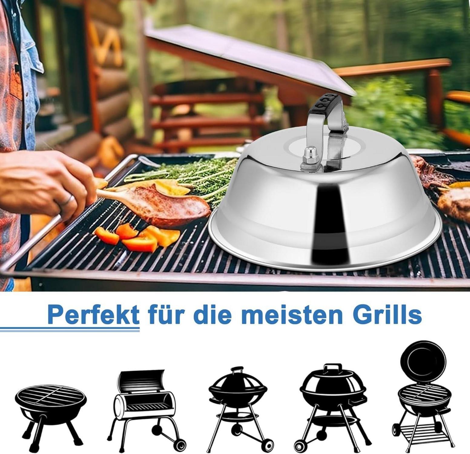 Joyfair Burgerglocken Set - Edelstahl, Spülmaschinenfest - 2 Stück 23x8,5cm