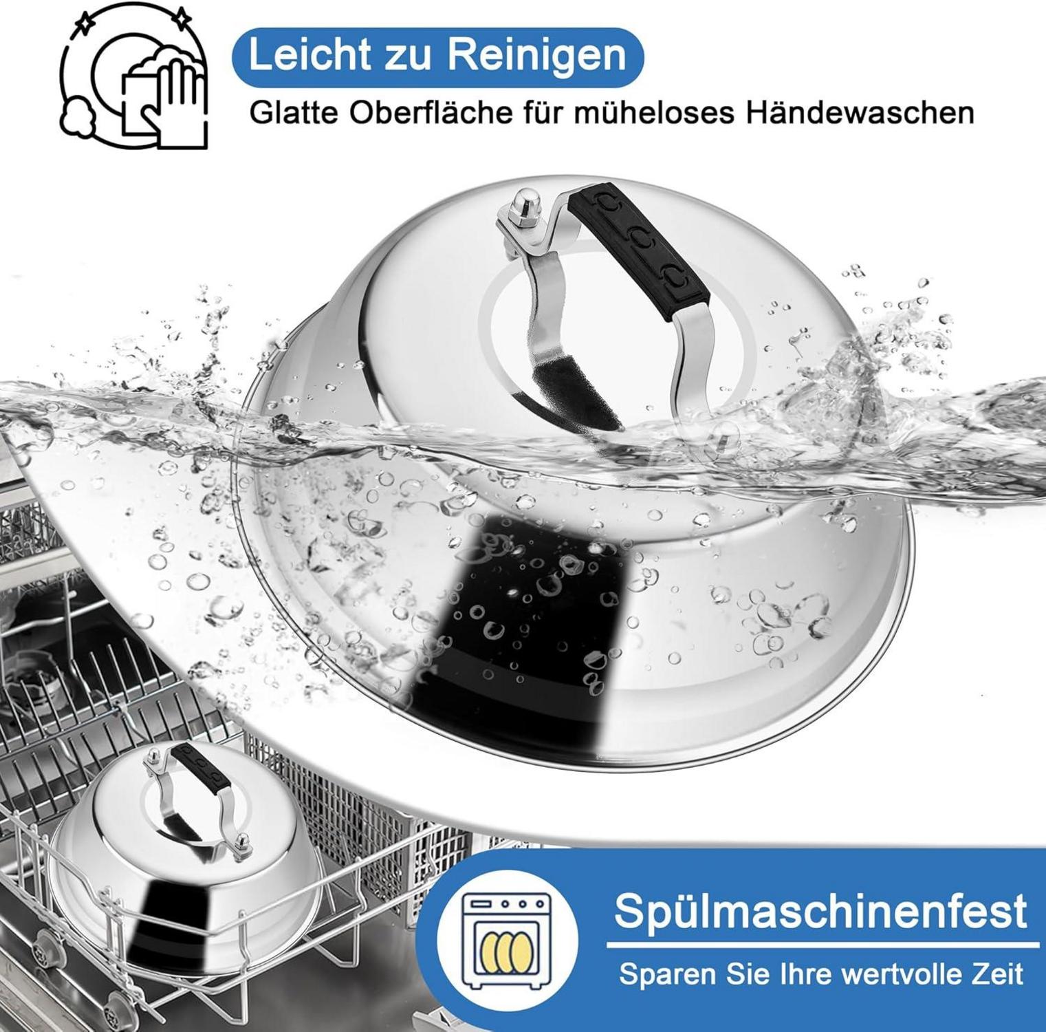 Edelstahl Burgerglocke 2er Set für Grill Steak Teppanyaki 23x8,5cm