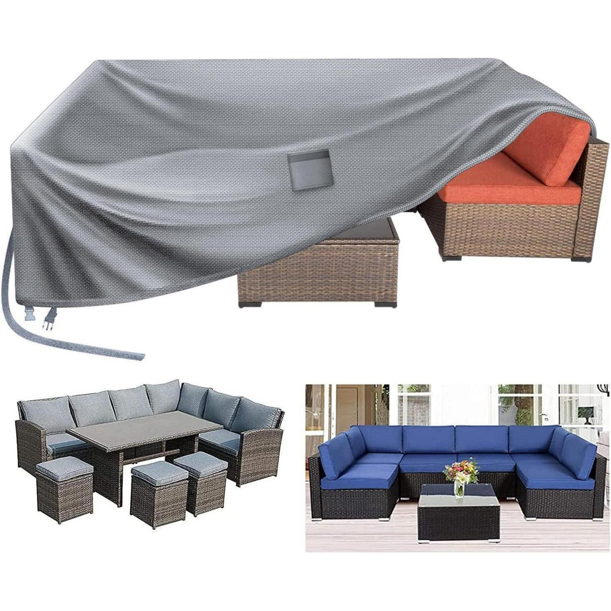 Wasserdichte Möbelabdeckung 280x205x100cm – Schutzhülle für Gartenmöbel
