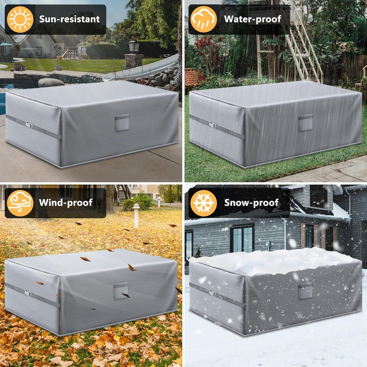 Wasserdichte Möbelabdeckung 280x205x100cm – Schutzhülle für Gartenmöbel