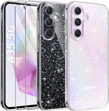 Glitzer Handyhülle Samsung Galaxy A35 5G TPU Case mit Schutzfolie
