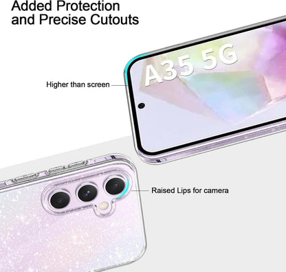 Glitzer Handyhülle Samsung Galaxy A35 5G TPU Case mit Schutzfolie