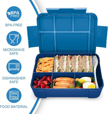 Brotdose Kinder Bento Box Lunchbox 1300ml Auslaufsicher Marineblau