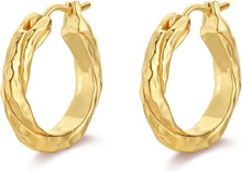 Silber Creolen Damen 925 Chunky Hypoallergen Hoops Ohrringe