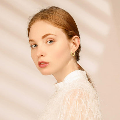 925 Silber Creolen Damen Chunky Ohrringe Hoops Earrings Gold