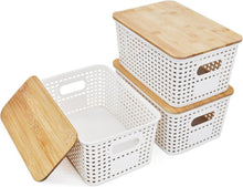 Aufbewahrungsbox mit Bambusdeckel für Badezimmer und Küche