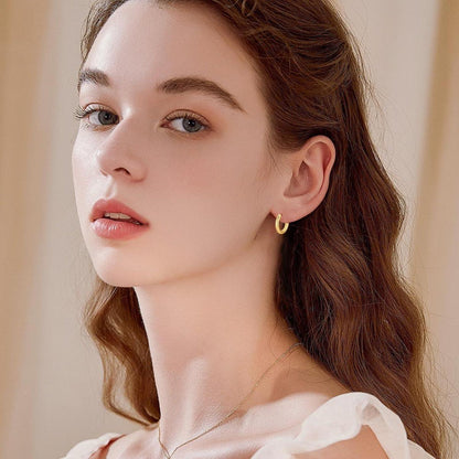 925 Silber Creolen Damen Gold Vergoldet Hypoallergen Chunky Hoops
