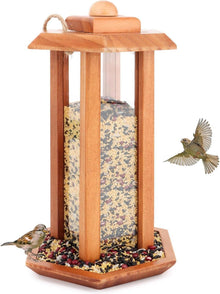 Vogelfutterhaus Holz für Vögel Hängend Futterstation Garten