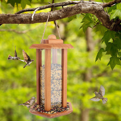 Hängendes Vogelhaus Holz Futterstation für Wildvögel im Garten