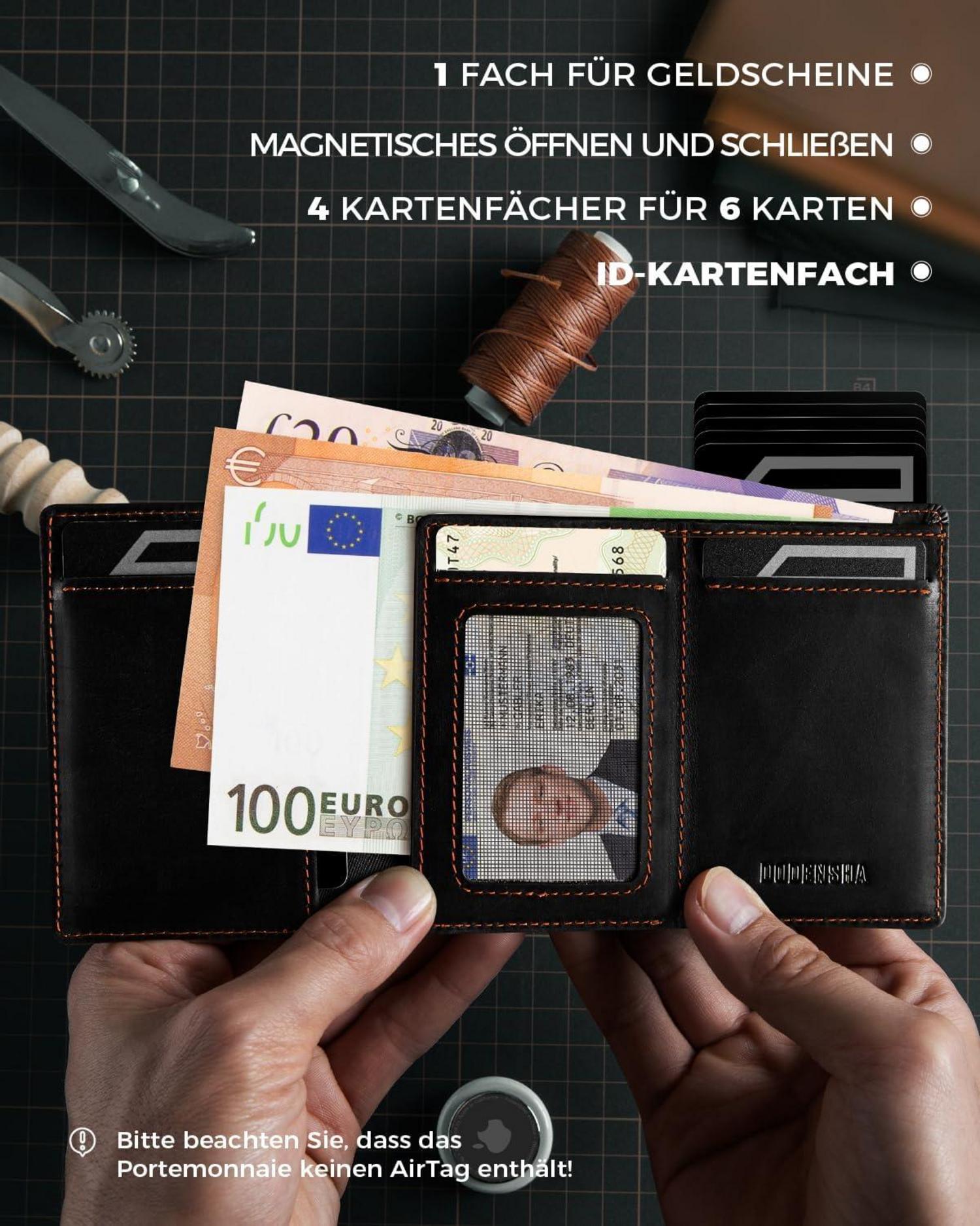 Hochwertiges RFID-Schutz Smart Wallet mit Airtag Fach