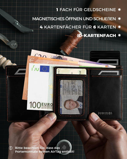 Hochwertiges RFID-Schutz Smart Wallet mit Airtag Fach