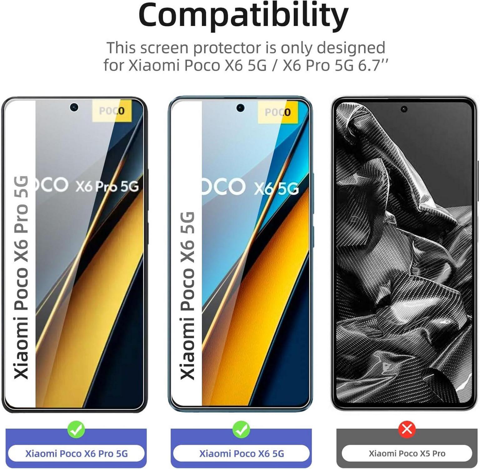 Panzer Schutz Glas für Xiaomi Poco X6 5G 3er Pack