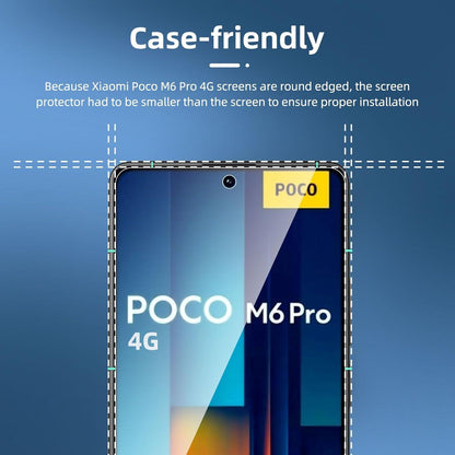 Panzer Schutzglas 3er Pack für Xiaomi Poco M6 Pro 4G - 9H Härte, HD
