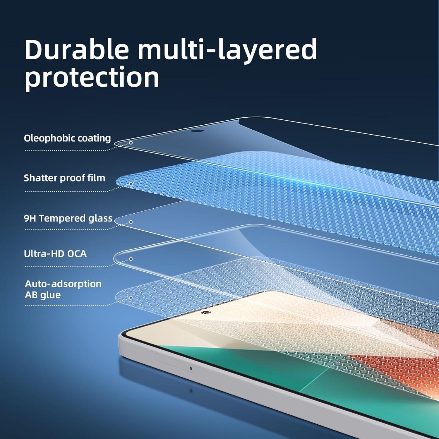 Panzer Schutz Glas Xiaomi Redmi Note 13 Display Schutzfolie 3er Pack 9H Härte