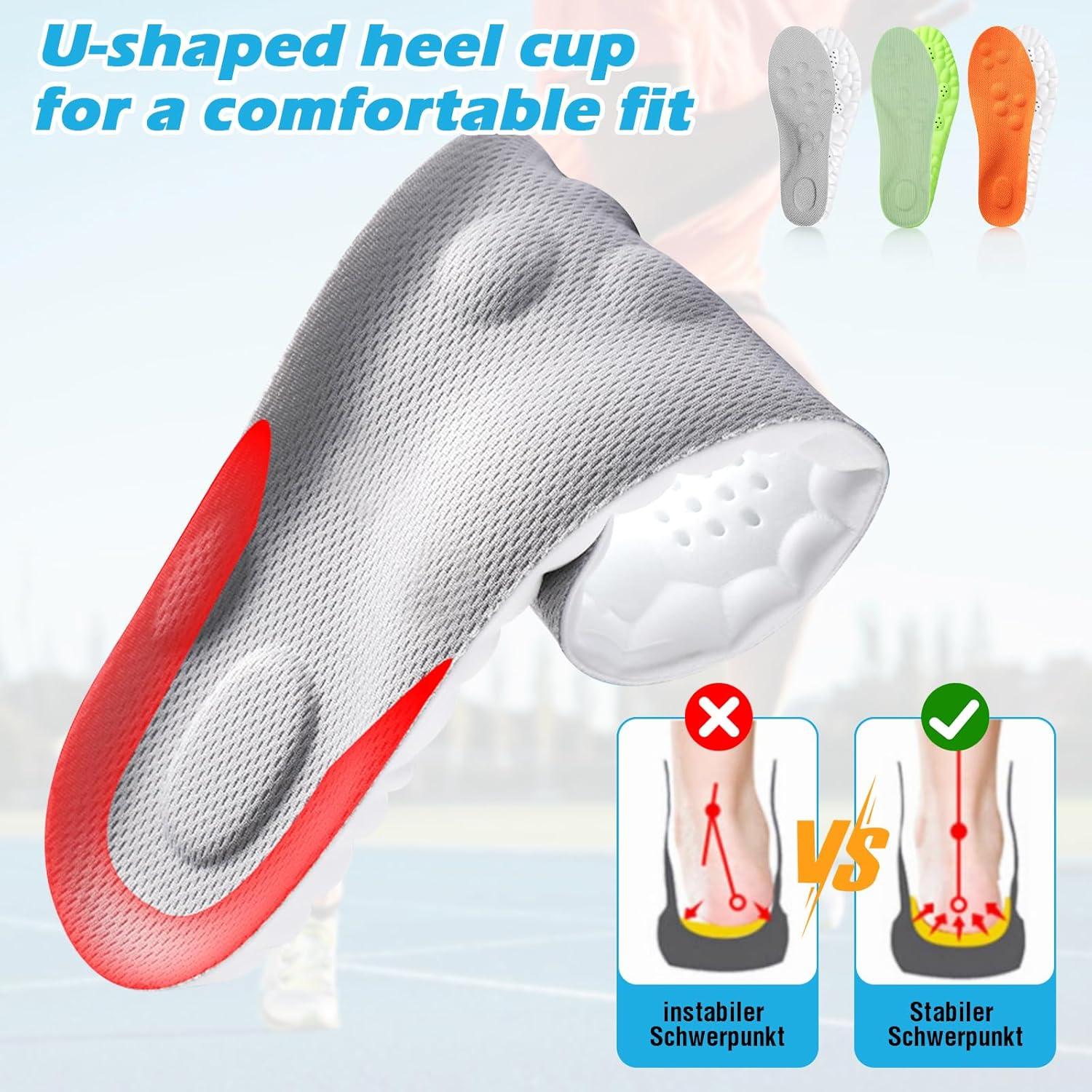 Orthopädische Memory Foam Einlegesohlen 3 Paar 37-38 EU 245mm
