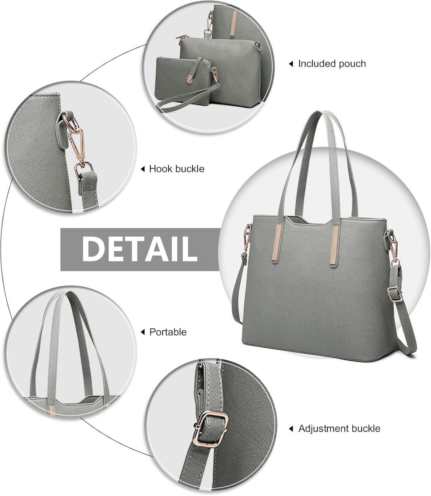 Miss Lulu Damen Handtasche Set Shopper Schultertasche Tote PU Leder Elegant