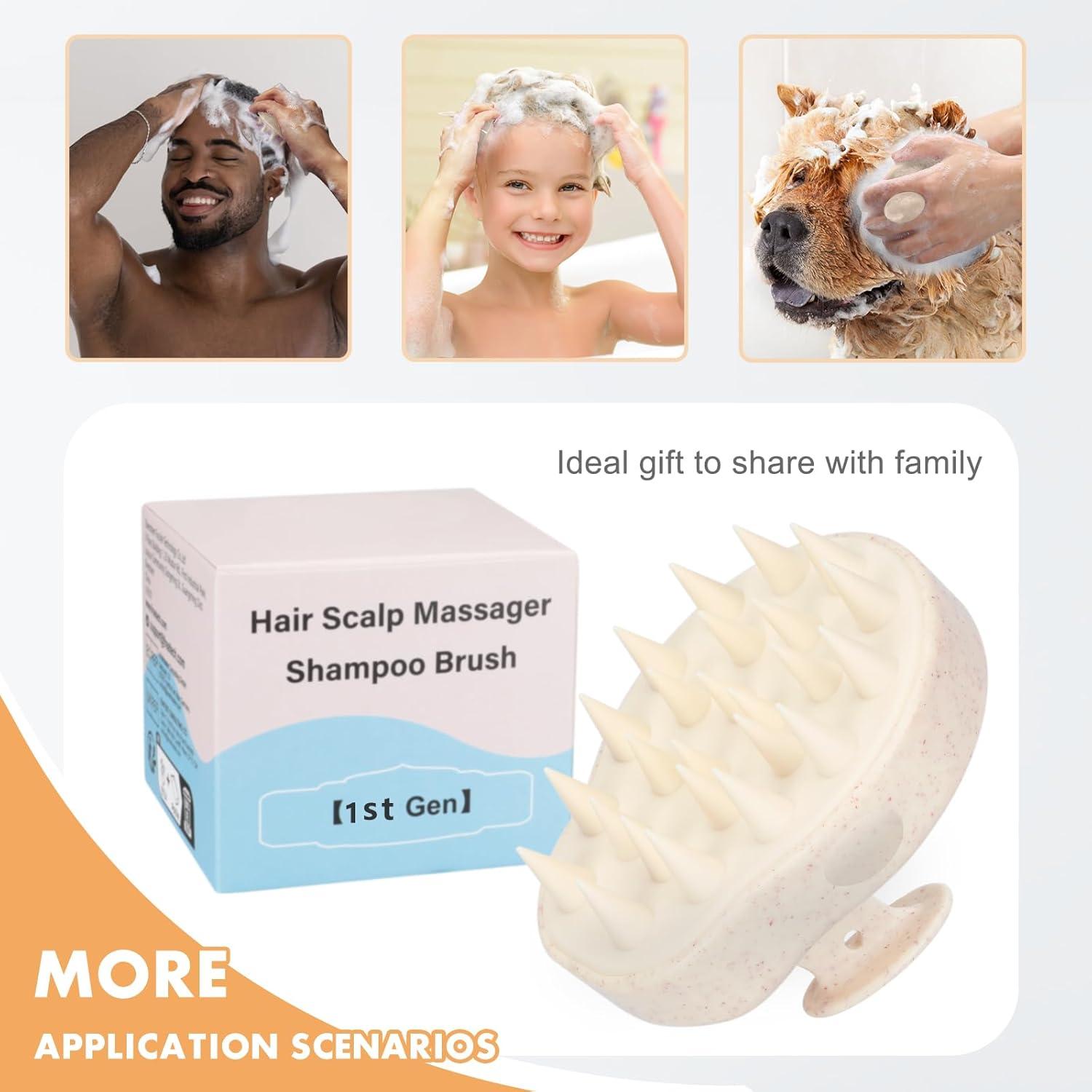Kopfhaut Massagebürste Silikon Haarbürste für Haarwachstum Halterung