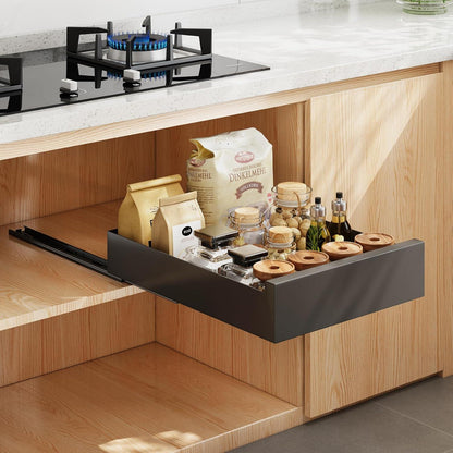 Telescopic Drawer Organiser Metal Slide Out Storage Shelves 30x53x8cm