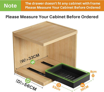 Telescopic Drawer Organiser Metal Slide Out Storage Shelves 30x53x8cm