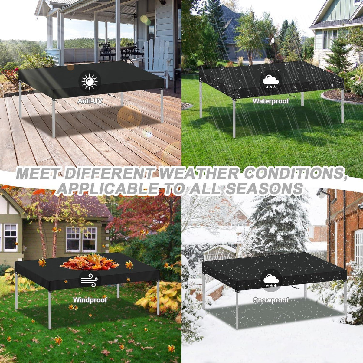 Gartentisch Abdeckplane 180x100x15cm – Wasserdicht & Wetterfest