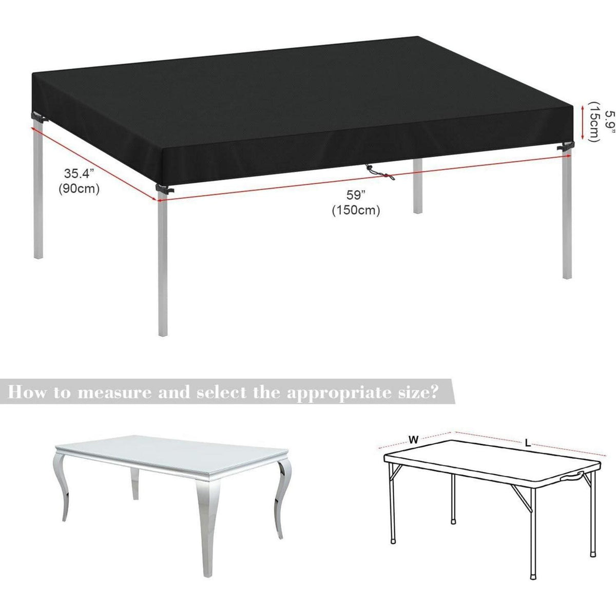 Gartentisch Abdeckplane 150x90x15cm – Winterfest & Wasserdicht