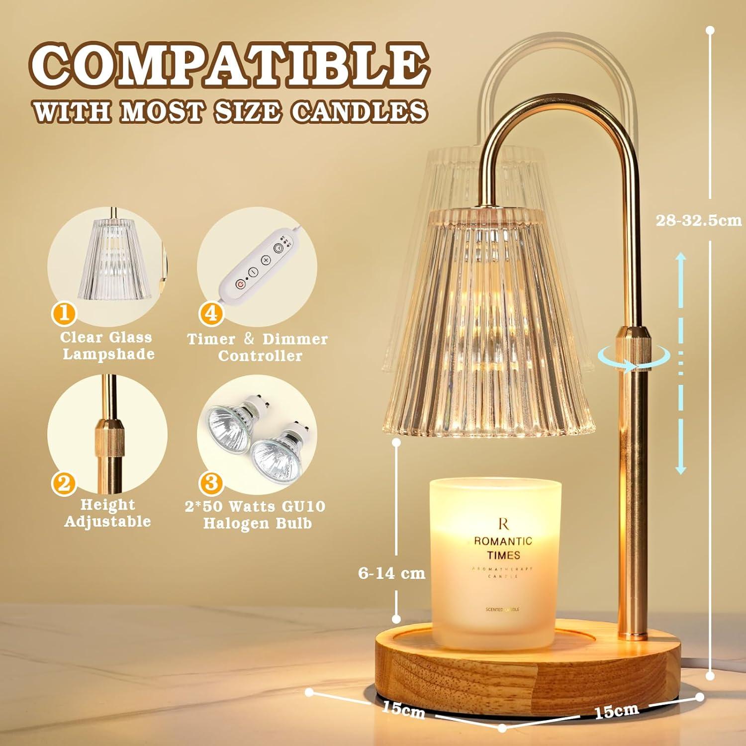 Kerzenwärmer Lampe Dimmer Timer für Duftkerze Glas