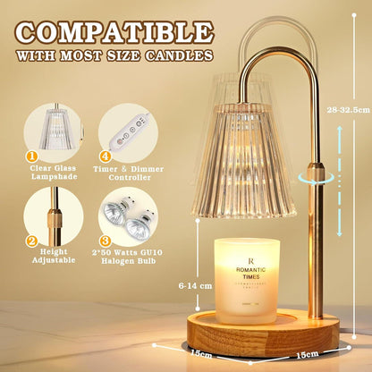 Kerzenwärmer Lampe Dimmer Timer für Duftkerze Glas
