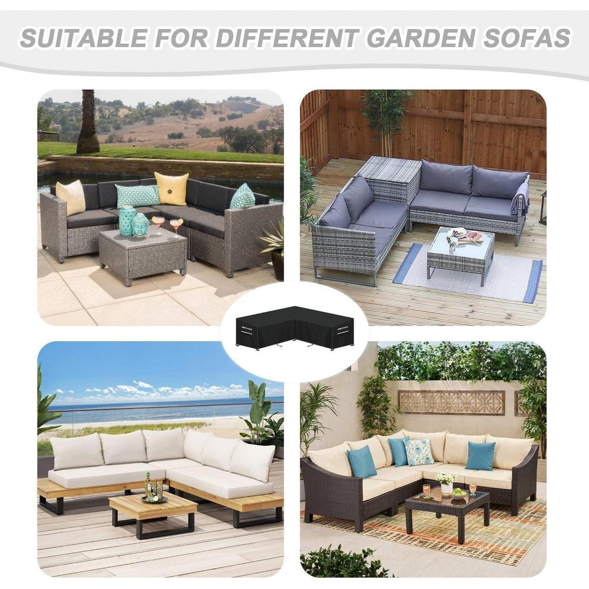 Wasserdichte Schutzhülle für V-Form Lounge Sofa – Gartenmöbel Abdeckung