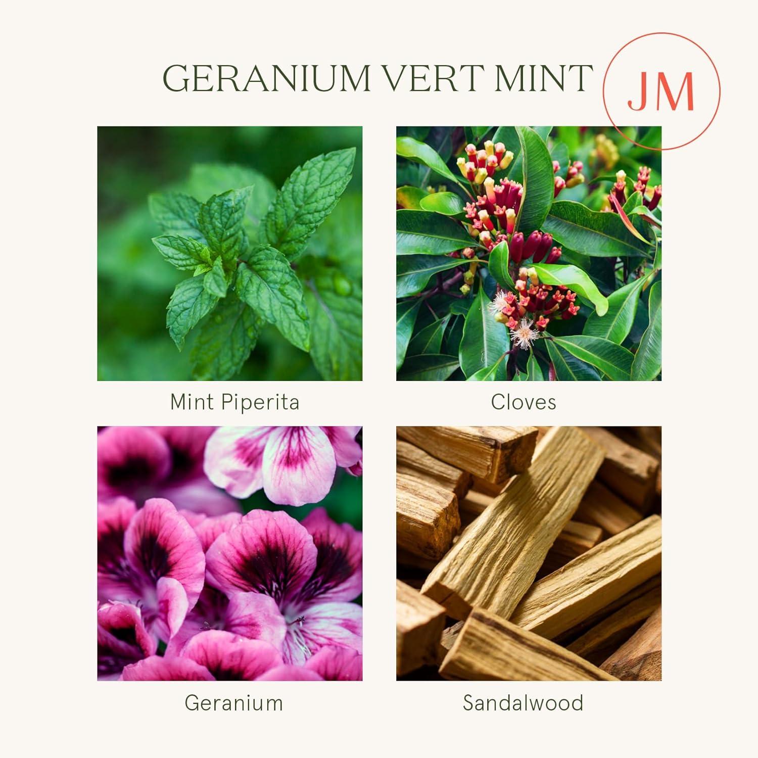 Geranium Mint Duftkerze 170g Naturwachs 40h Brenndauer