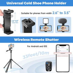 Victiv Tragbares Handy Stativ 150cm für Smartphone iPhone Samsung Huawei Kamera